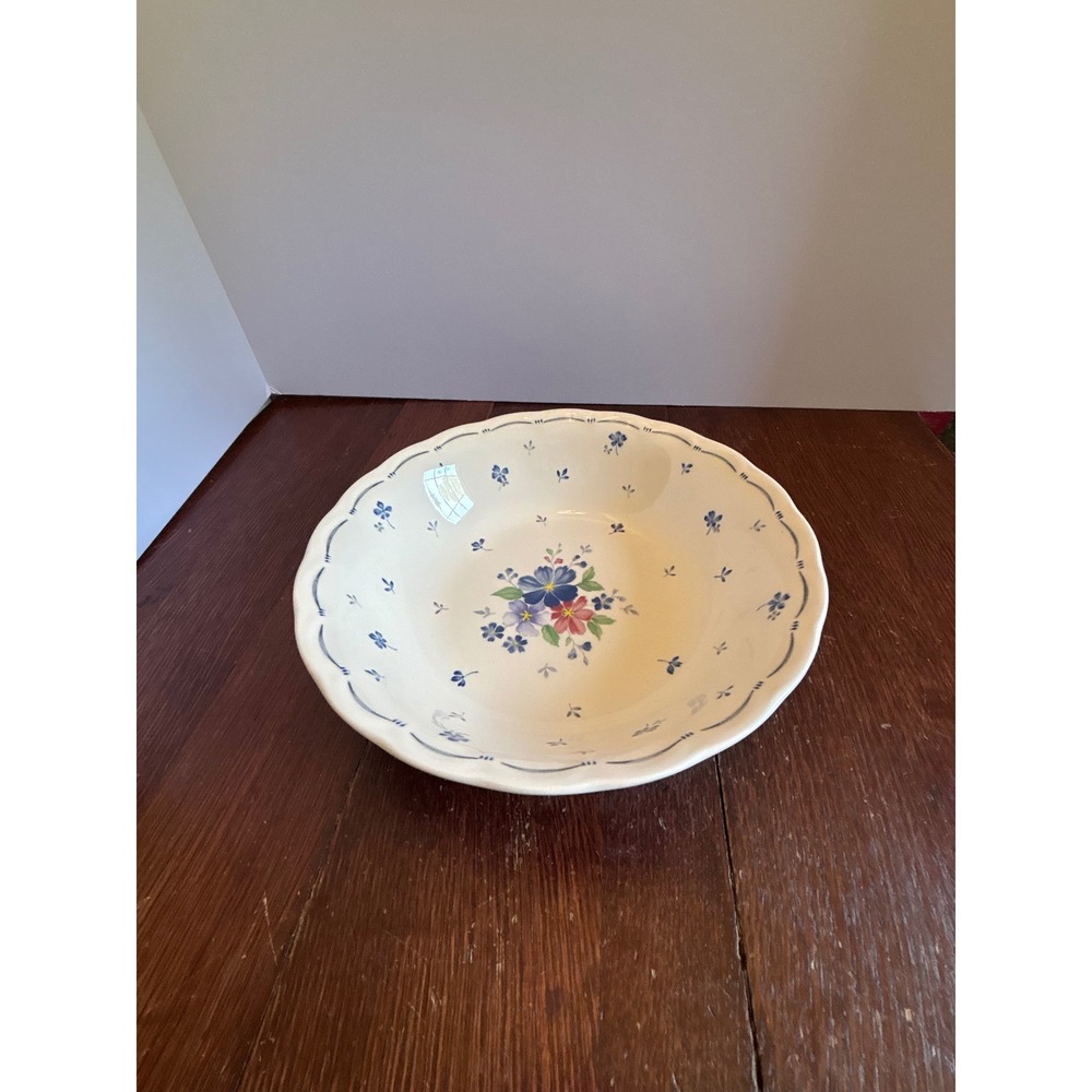 Nikko Provincial Designs Serving Bowl Floral Scalloped Rim Japan Stoneware 9in